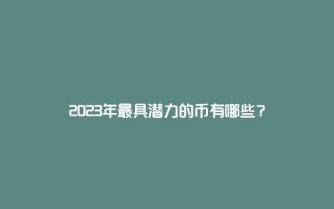 2023年最具潜力的币有哪些？