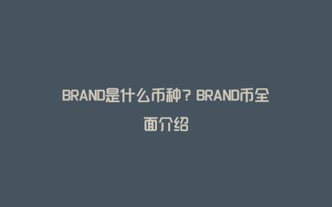 BRAND是什么币种？BRAND币全面介绍