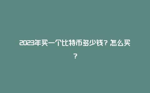 2023年买一个比特币多少钱？怎么买？